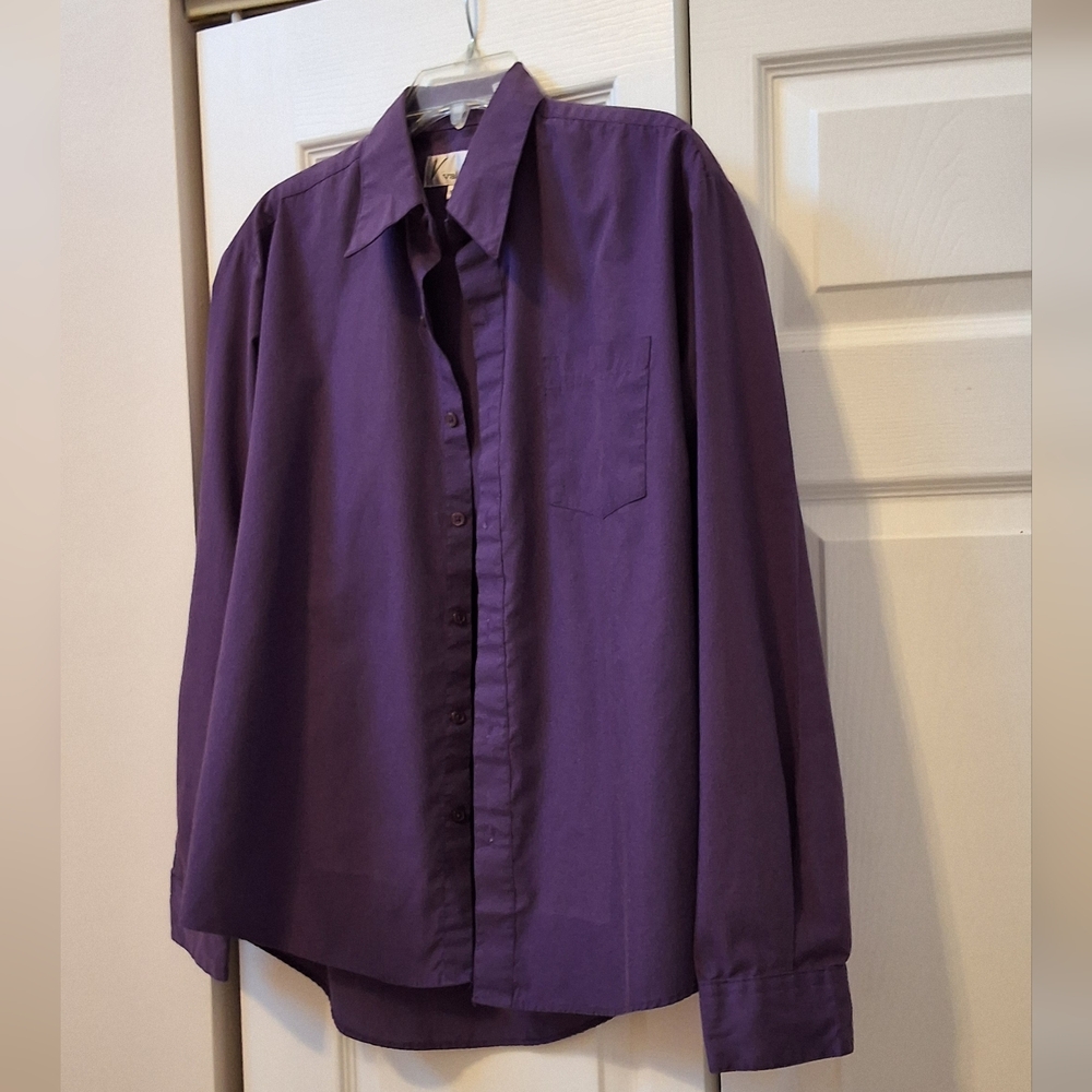 Valdise, 15-15 1/2, Men's Deep Purple Dress Shirt